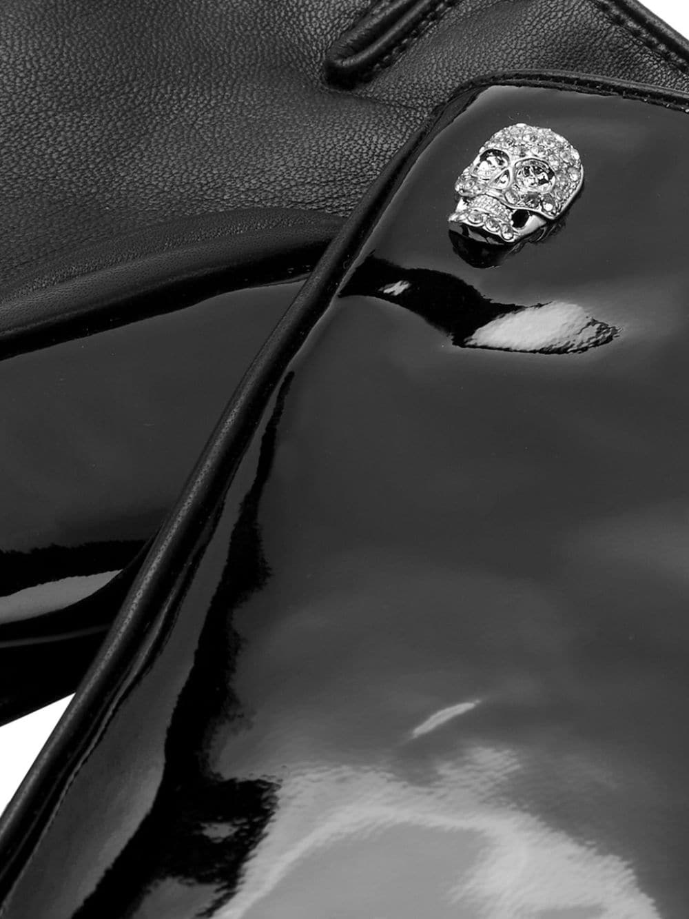 skull-appliquÃ© leather gloves - 2