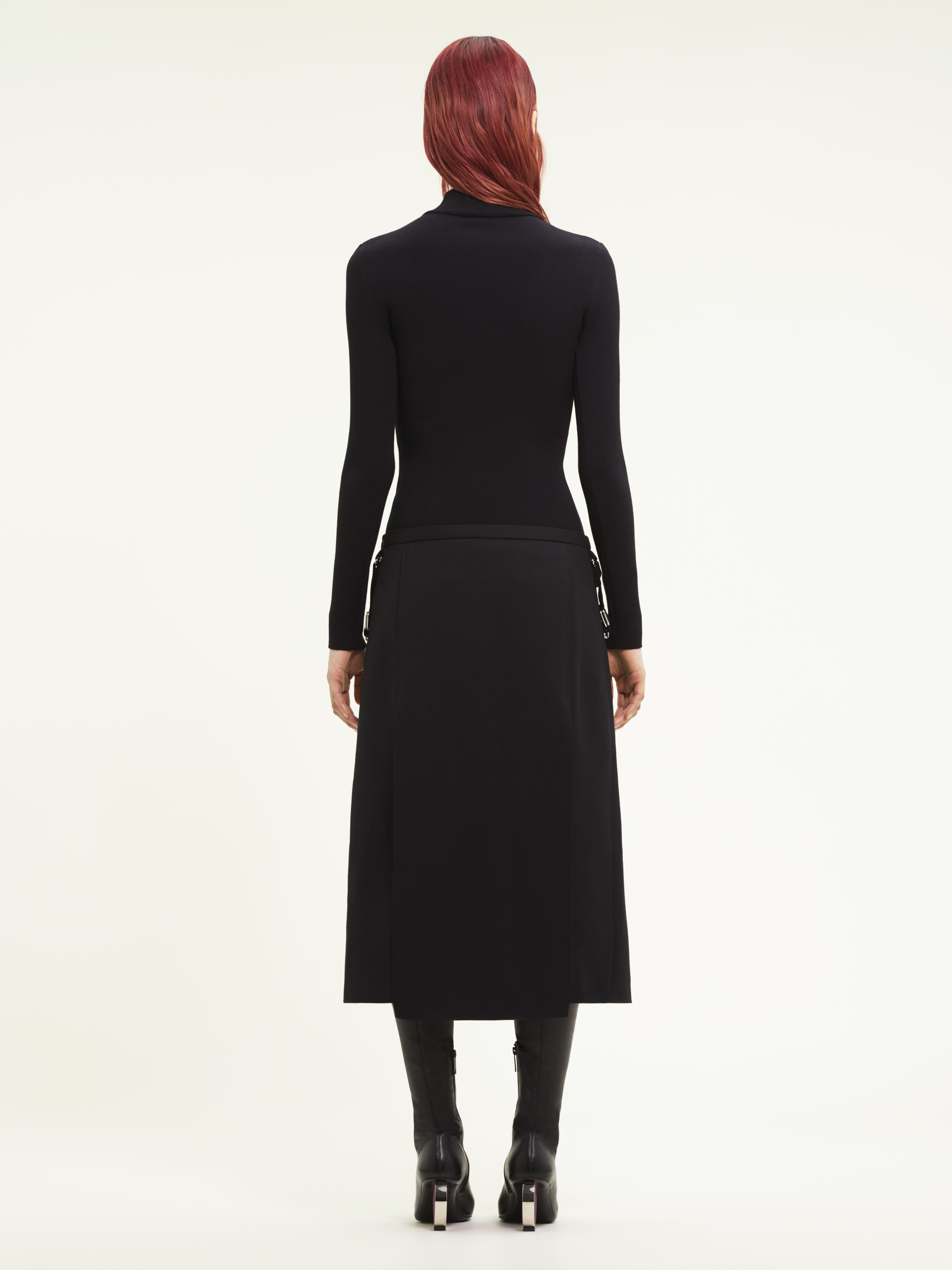 ONE STRAP LIGHT WOOL SKIRT - 4