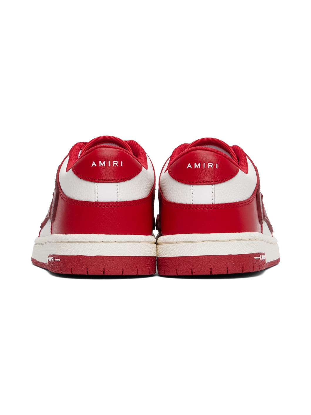 Red & White Skel Top Low Sneakers - 2