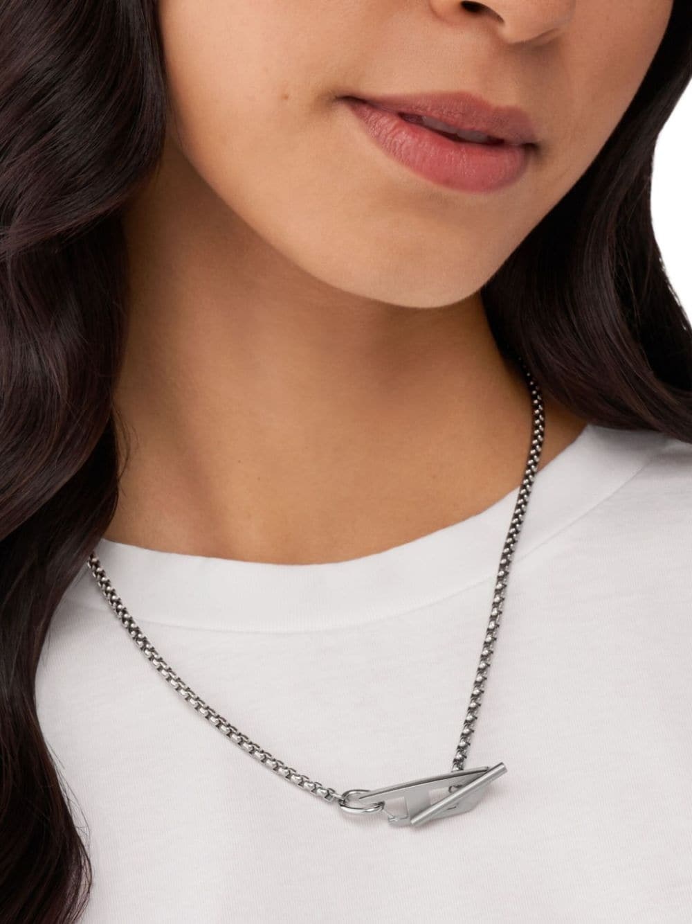 Dx1477 logo-pendant necklace - 4
