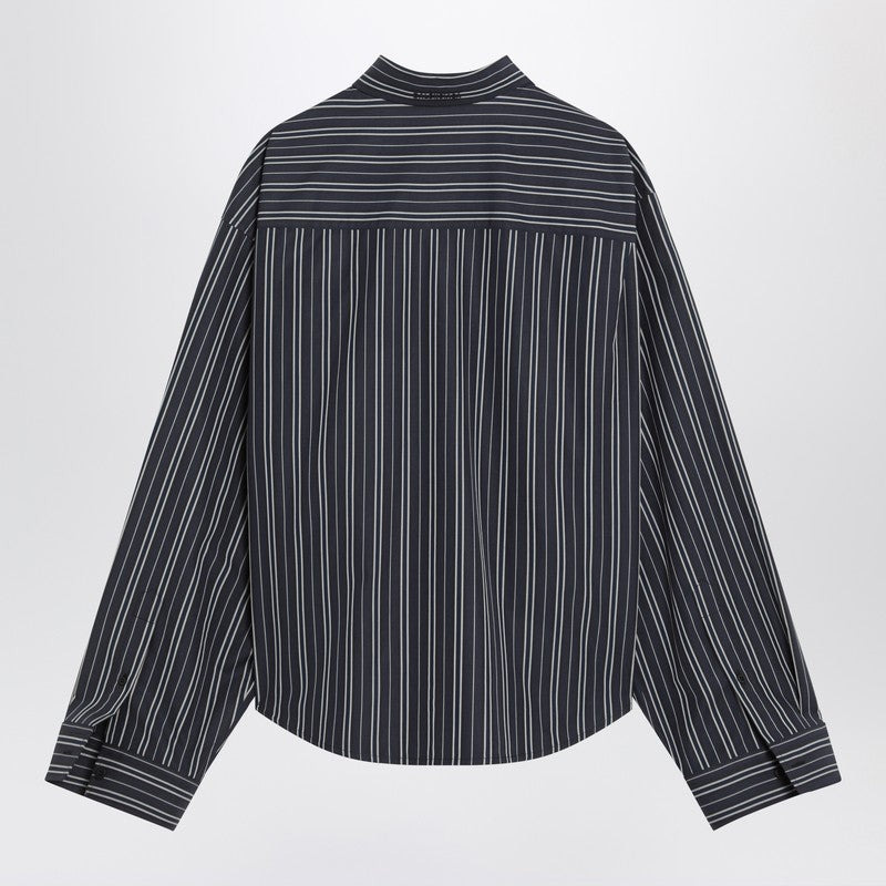 Balenciaga Navy Blue Striped Cotton Shirt Women - 2