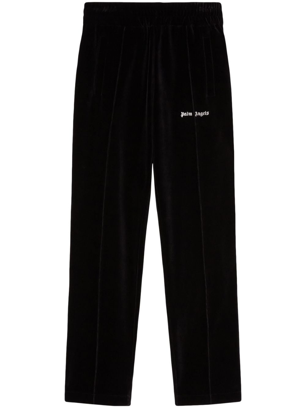 logo-print velvet track pants - 1