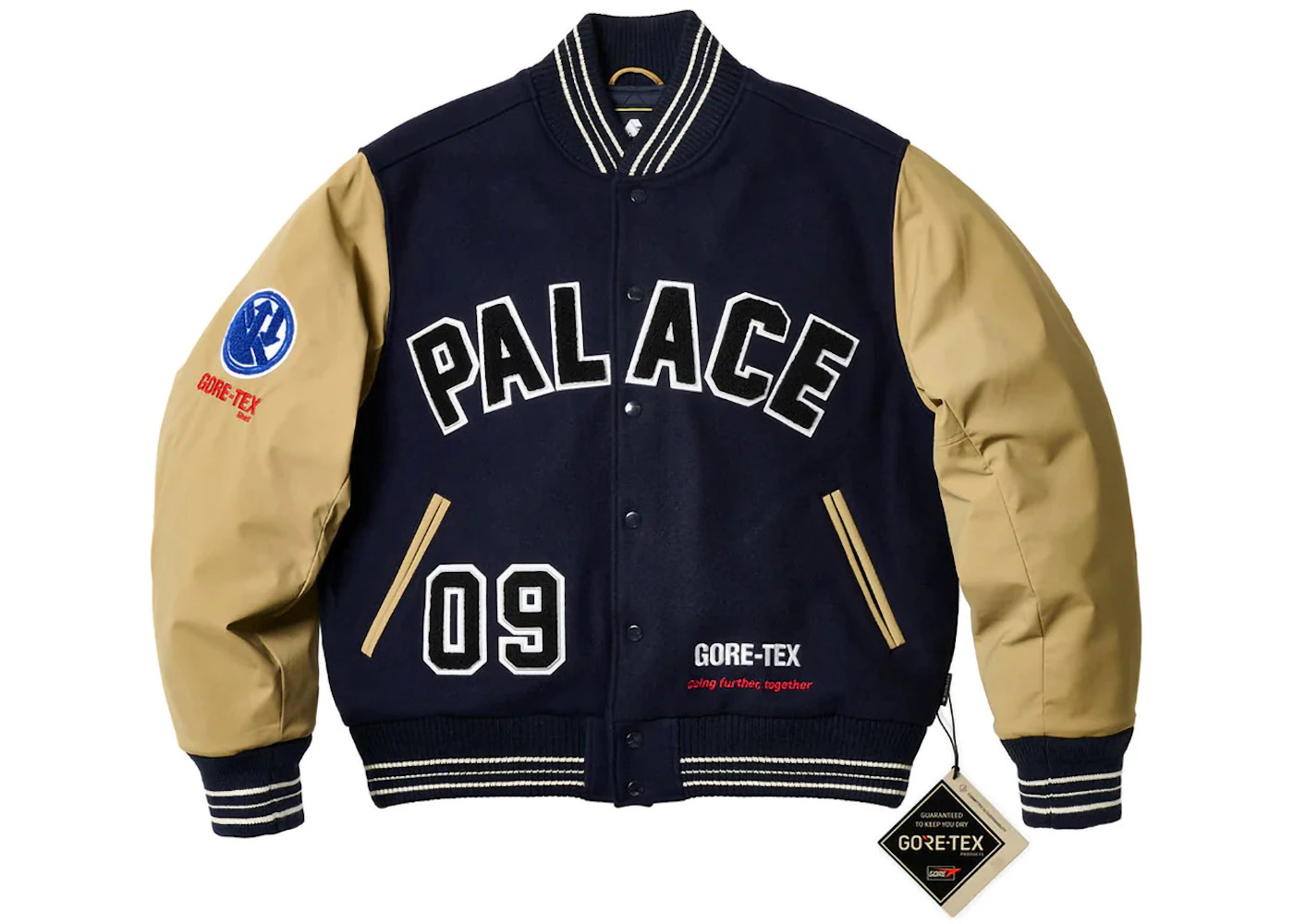 Palace GORE-TEX Going Further Varsity Jacket Navy - 1