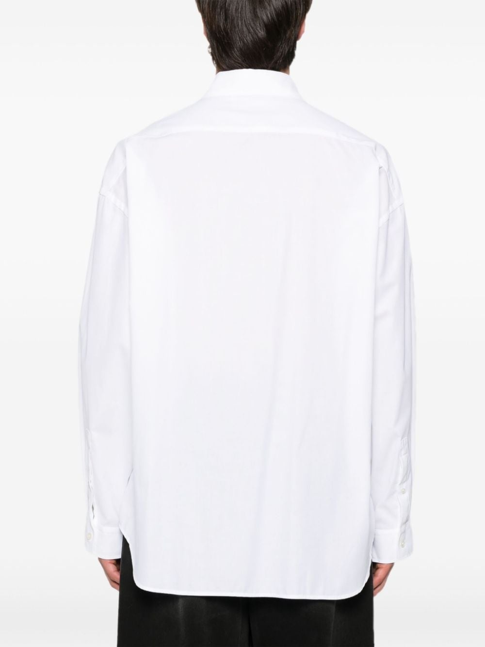 logo-embroidered cotton shirt - 4
