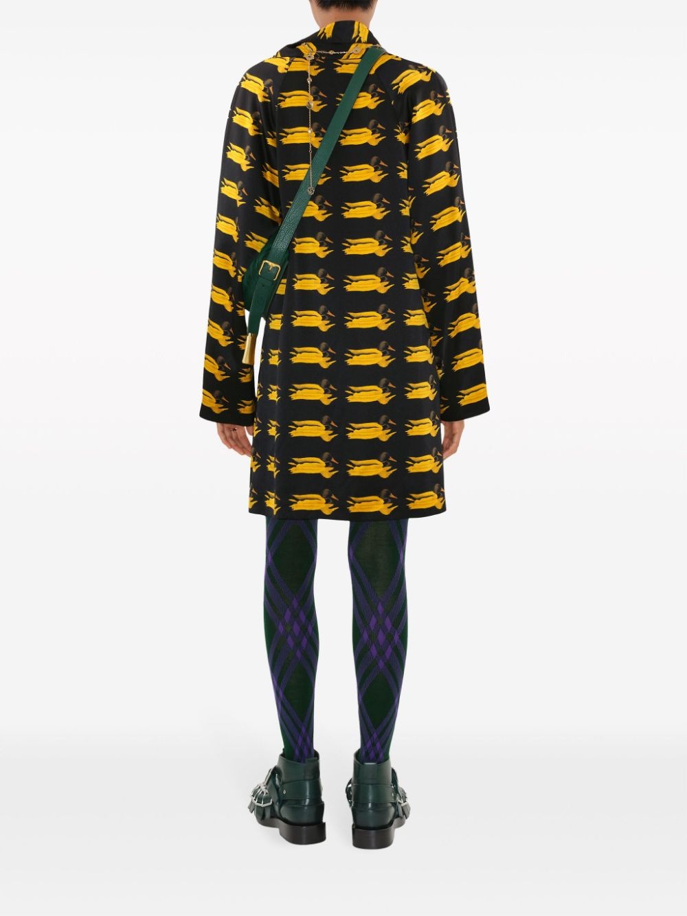 duck-print silk minidress - 4