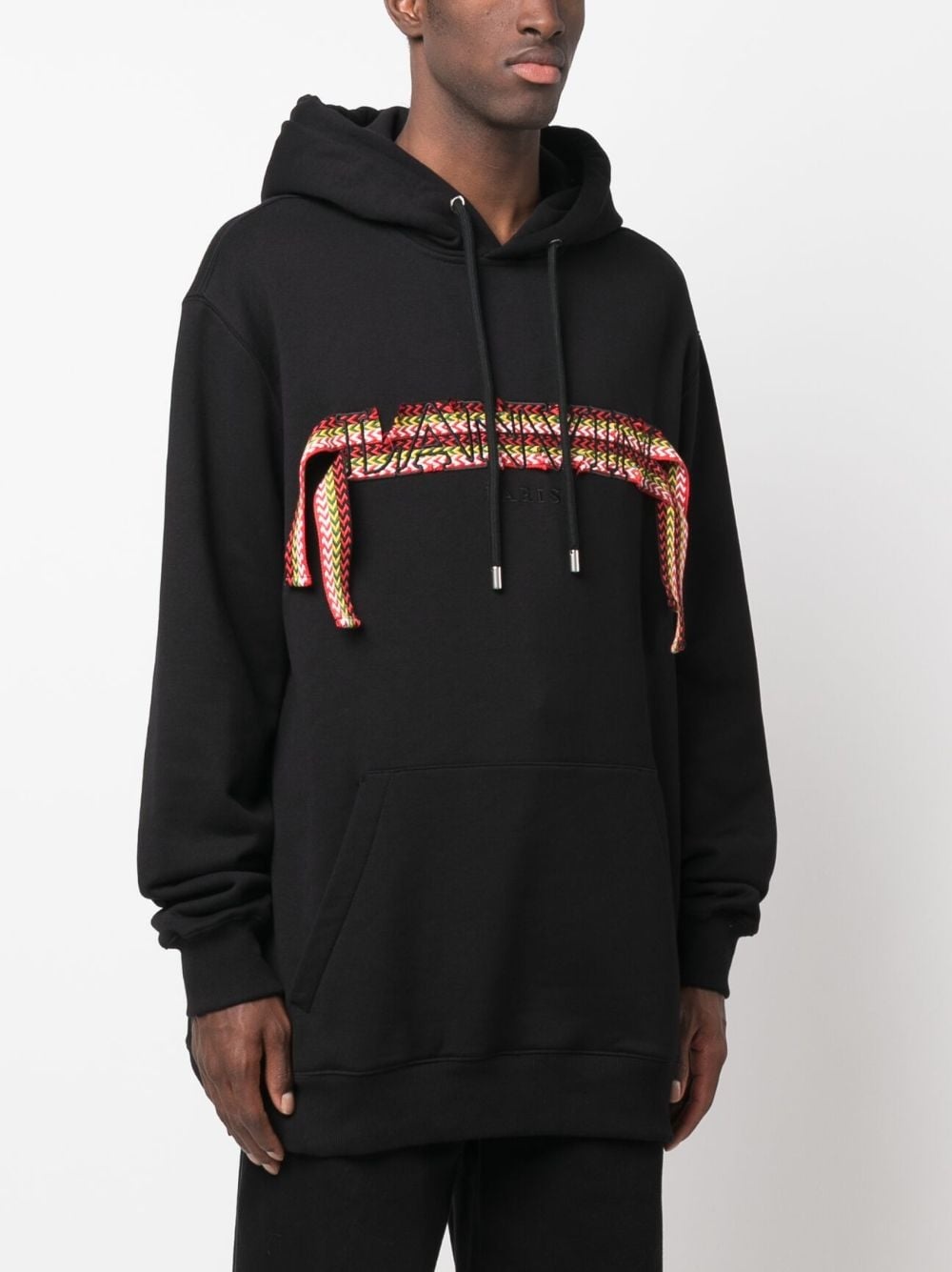 oversized logo-appliqué hoodie - 3