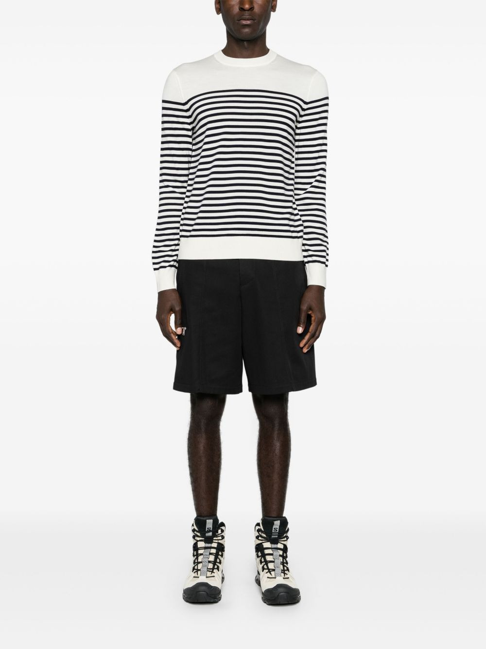 striped wool blend jumper - 2
