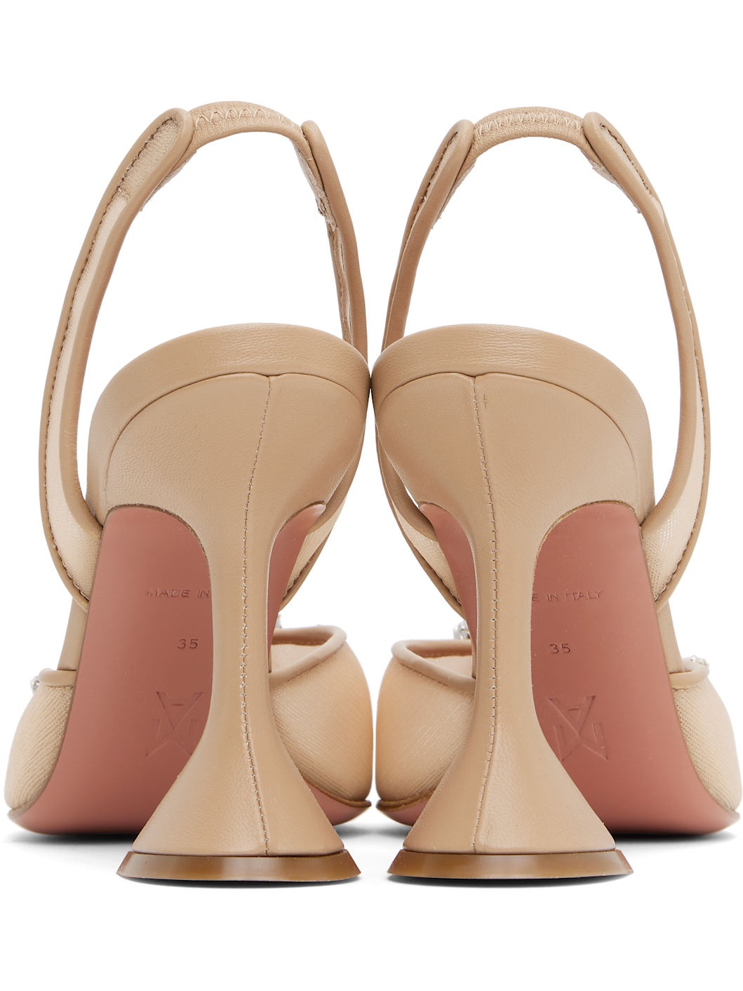 Beige Begum Mesh Sling 95 Heels - 2