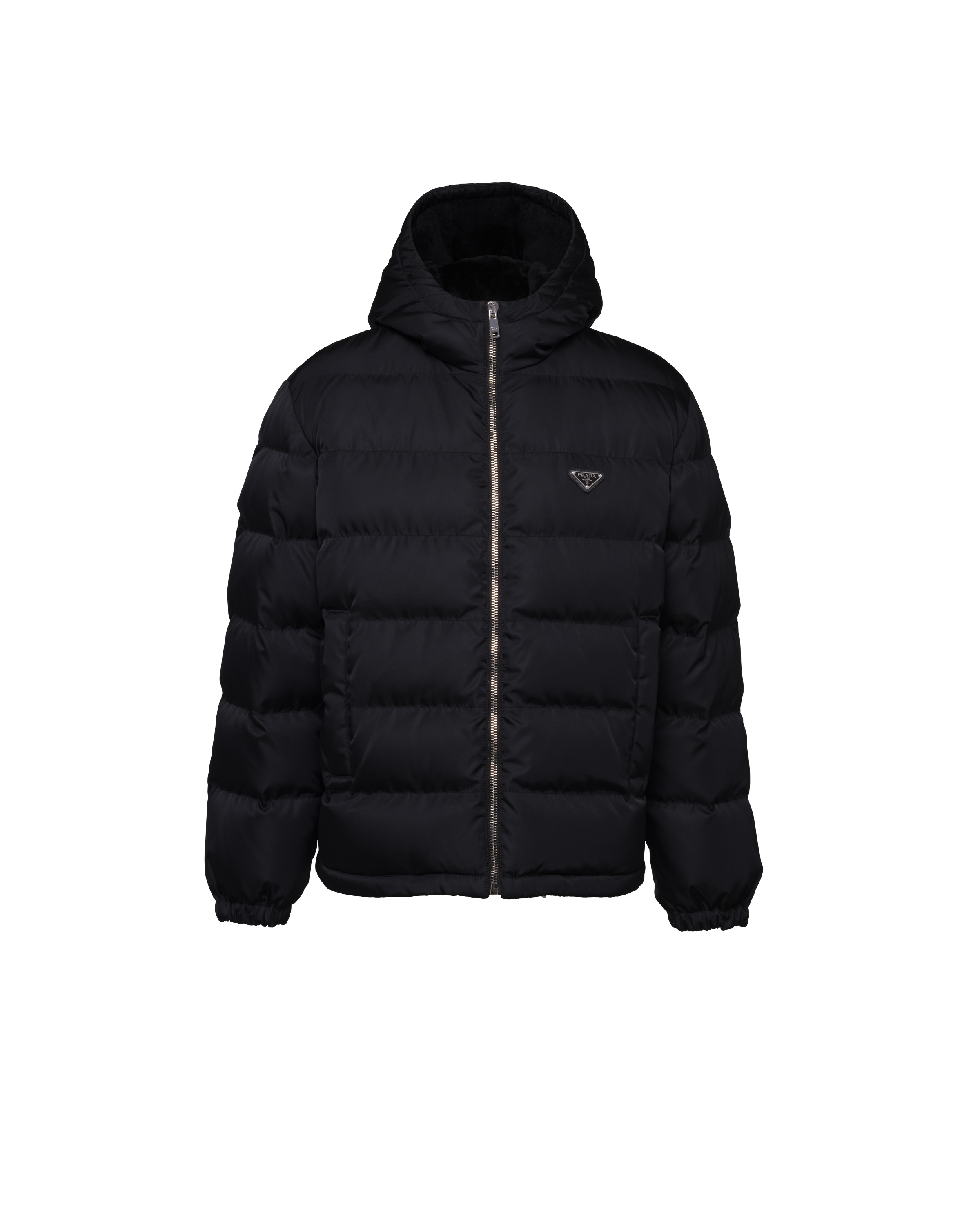 Cropped Re-Nylon down jacket - 1