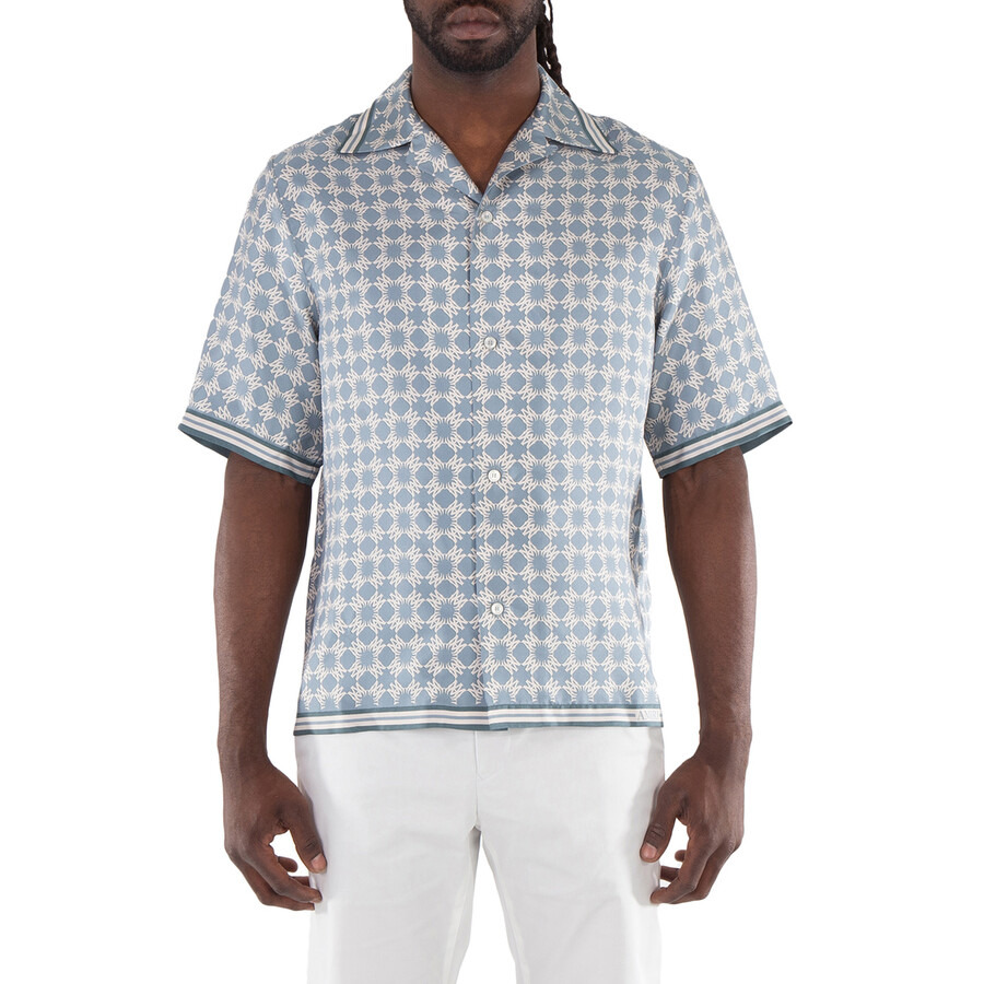 Amiri Men's Dusty Blue MA Quad Bowling Shirt - 1