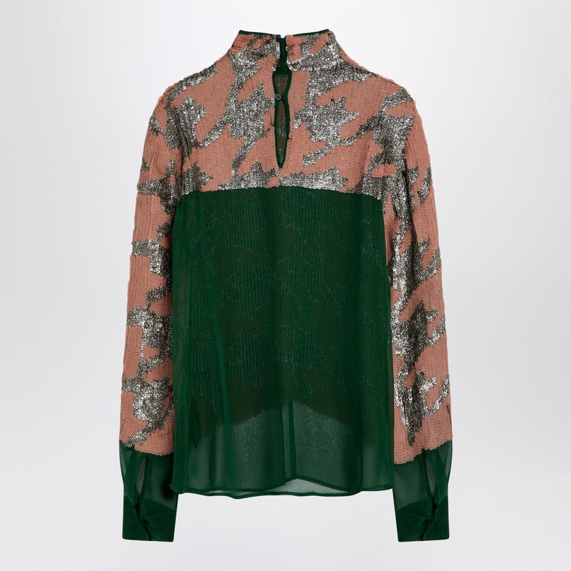 Dries Van Noten Green/Pink/Silver Blouse With Sequins Women - 2