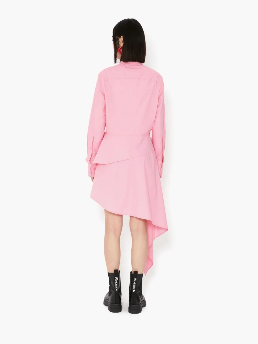 ASYMMETRIC PEPLUM SHIRT DRESS - 4