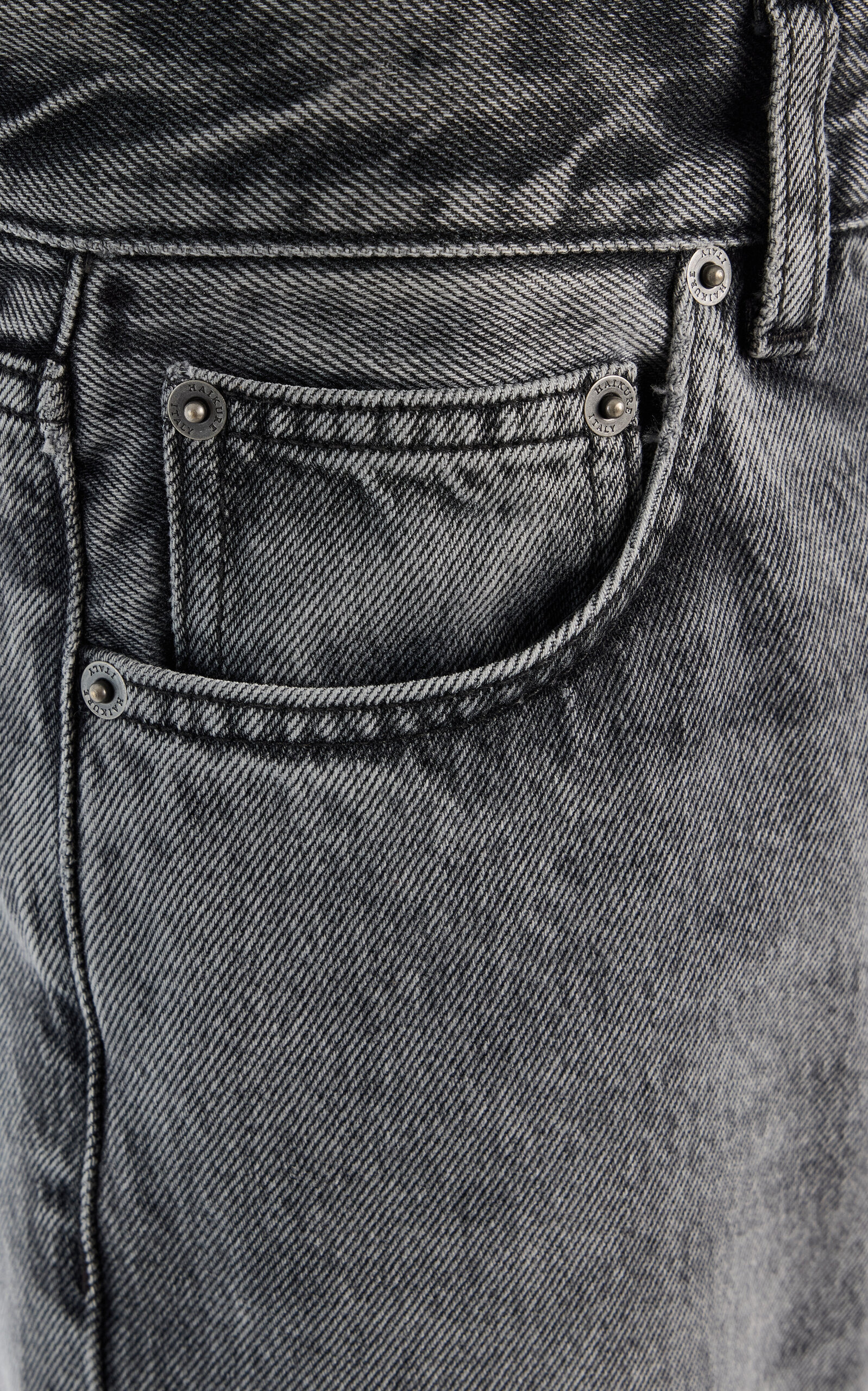 Korea Rigid Mid-Rise Flared-Leg Jeans grey - 5