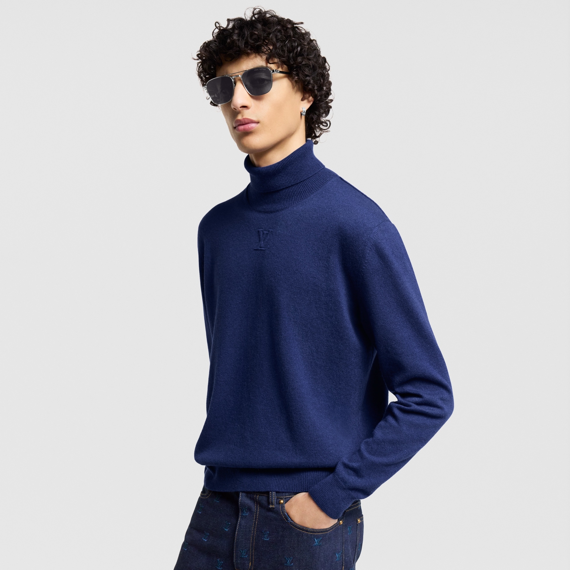 LV Embossed Cashmere Turtle Neck - 2