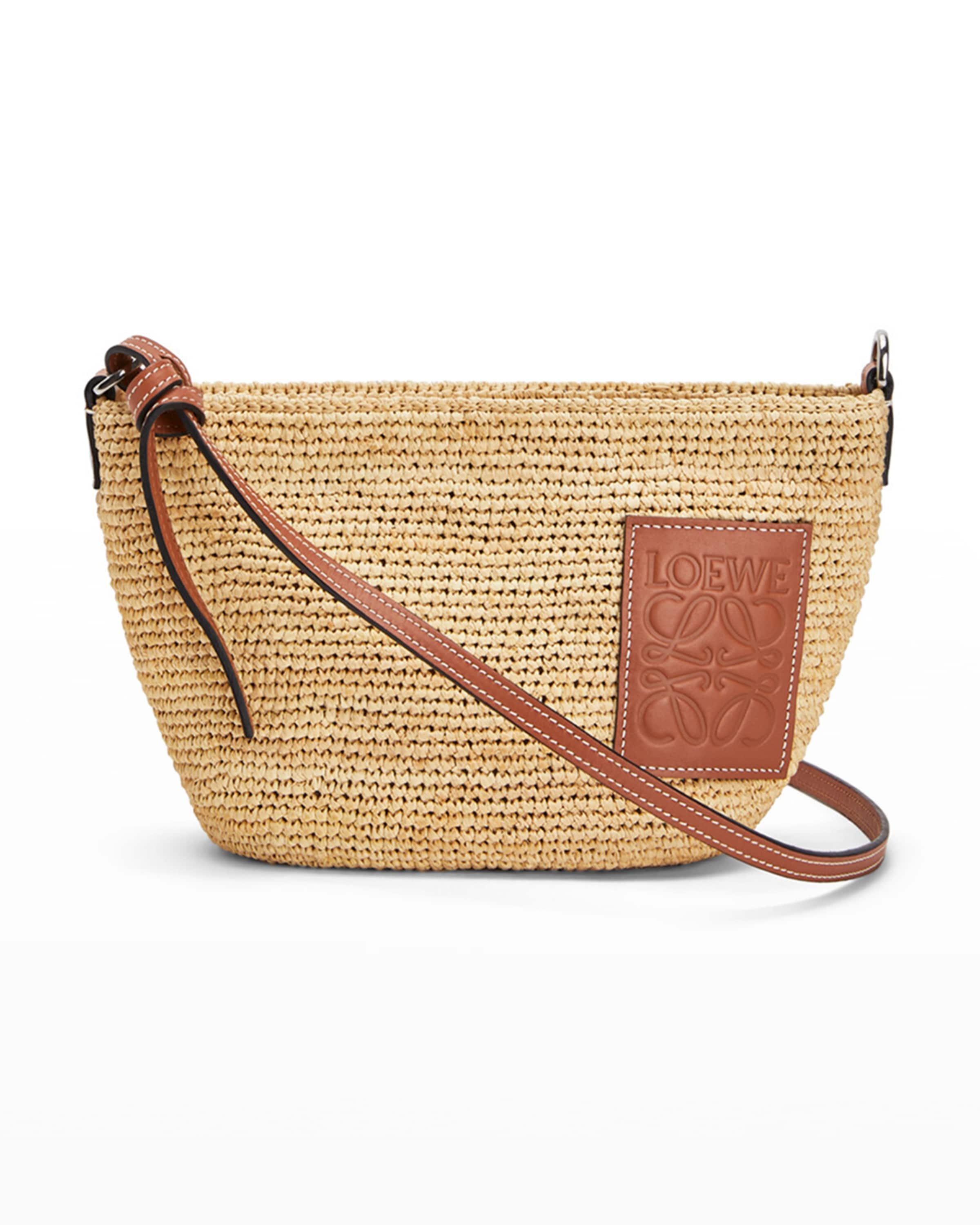 x Paula's Ibiza Pochette Medium Raffia Crossbody Bag - 1