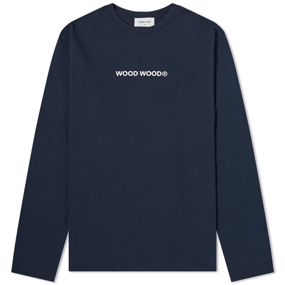 Wood Wood Long Sleeve Peter Logo Tee - 1