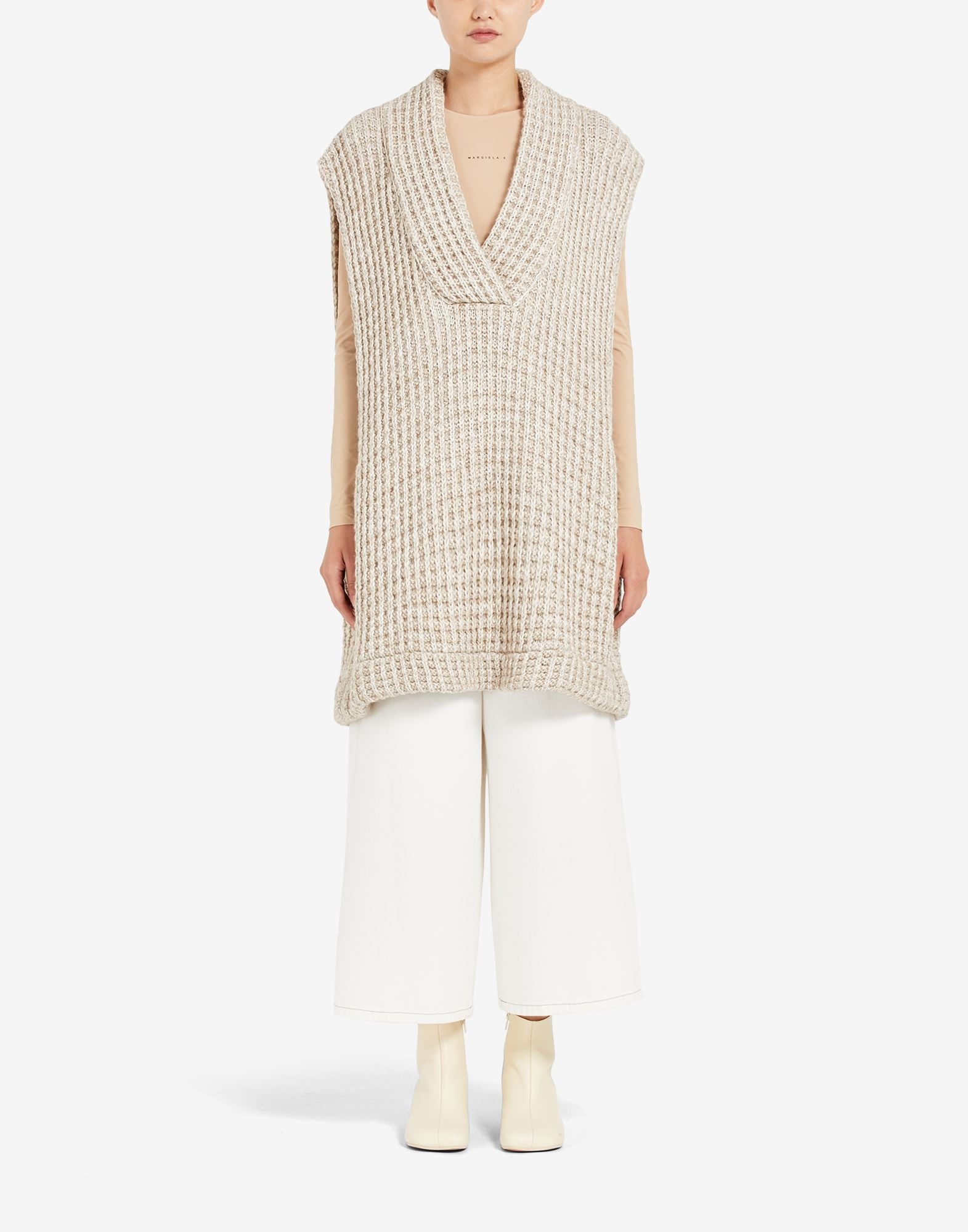 Waffle knit sleeveless sweater - 2