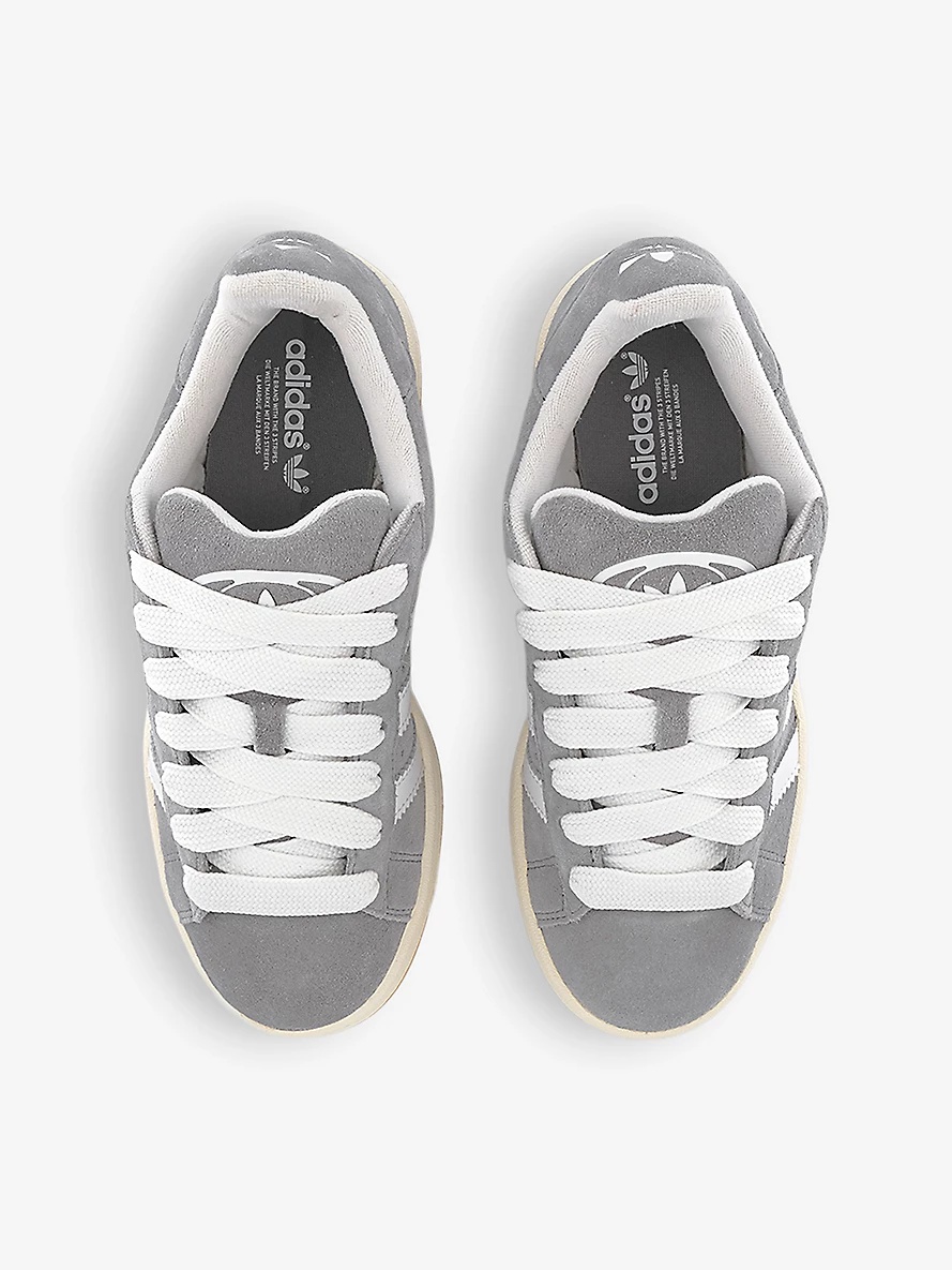Campus 00s brand-stripe low-top suede trainers - 2