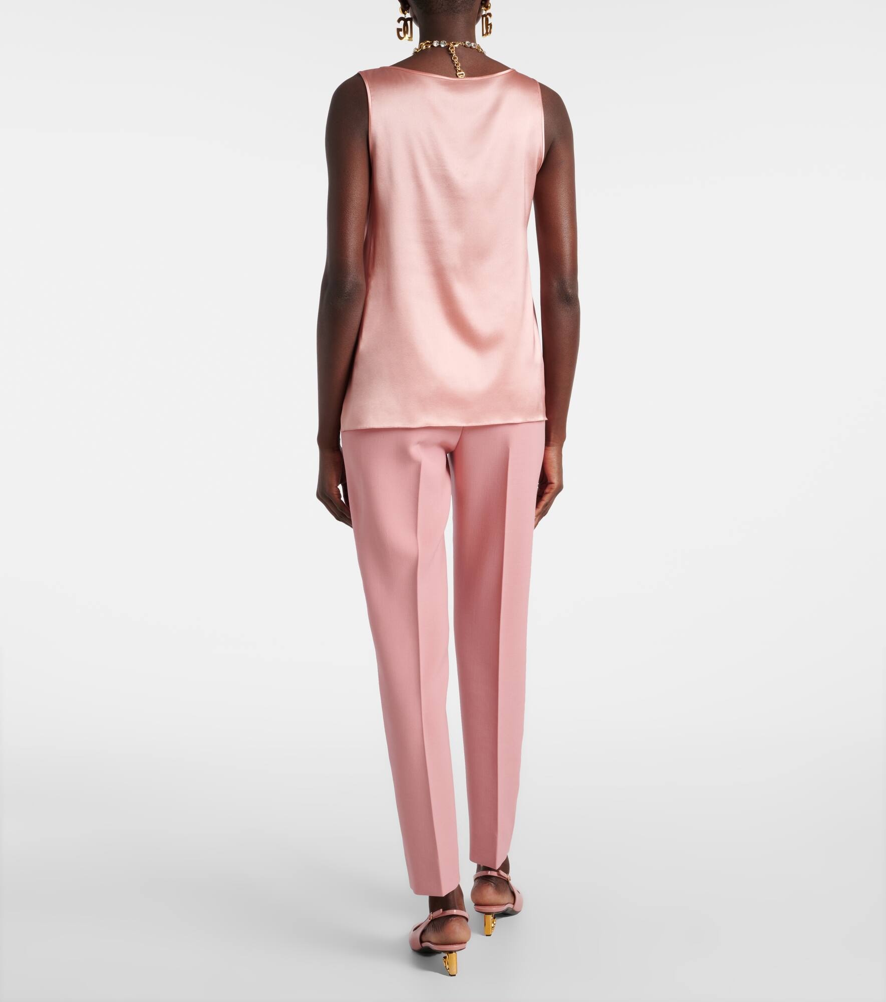 DG silk-blend satin top - 3