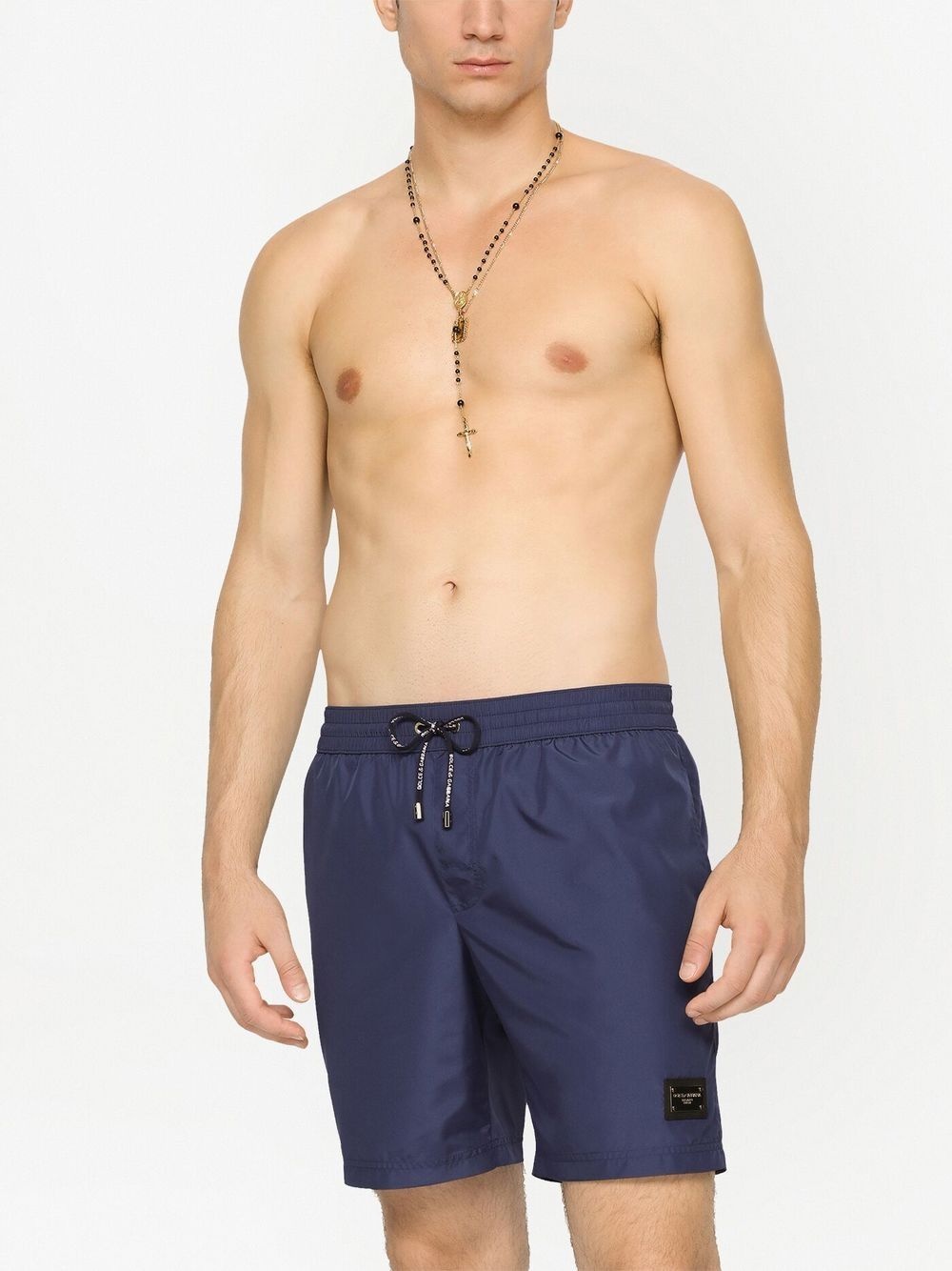 DG Essentials logo-plaque swim shorts - 3