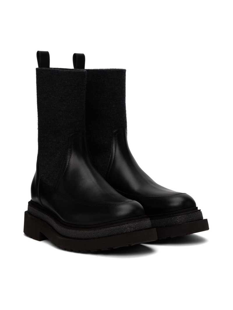 Black Leather Chelsea Boots 4