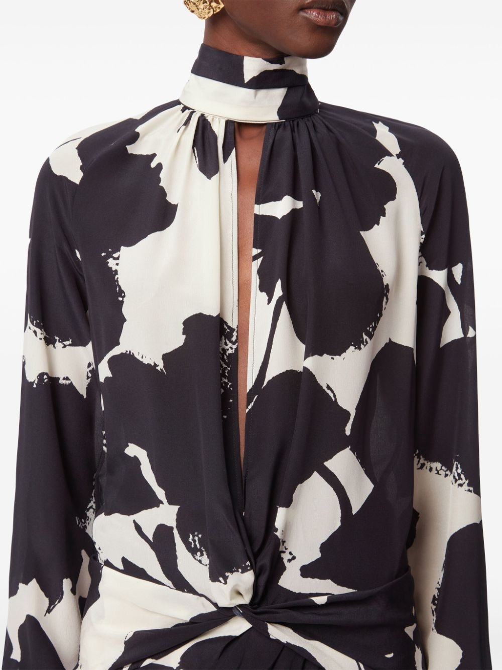 abstract-print high-neck dress - 5