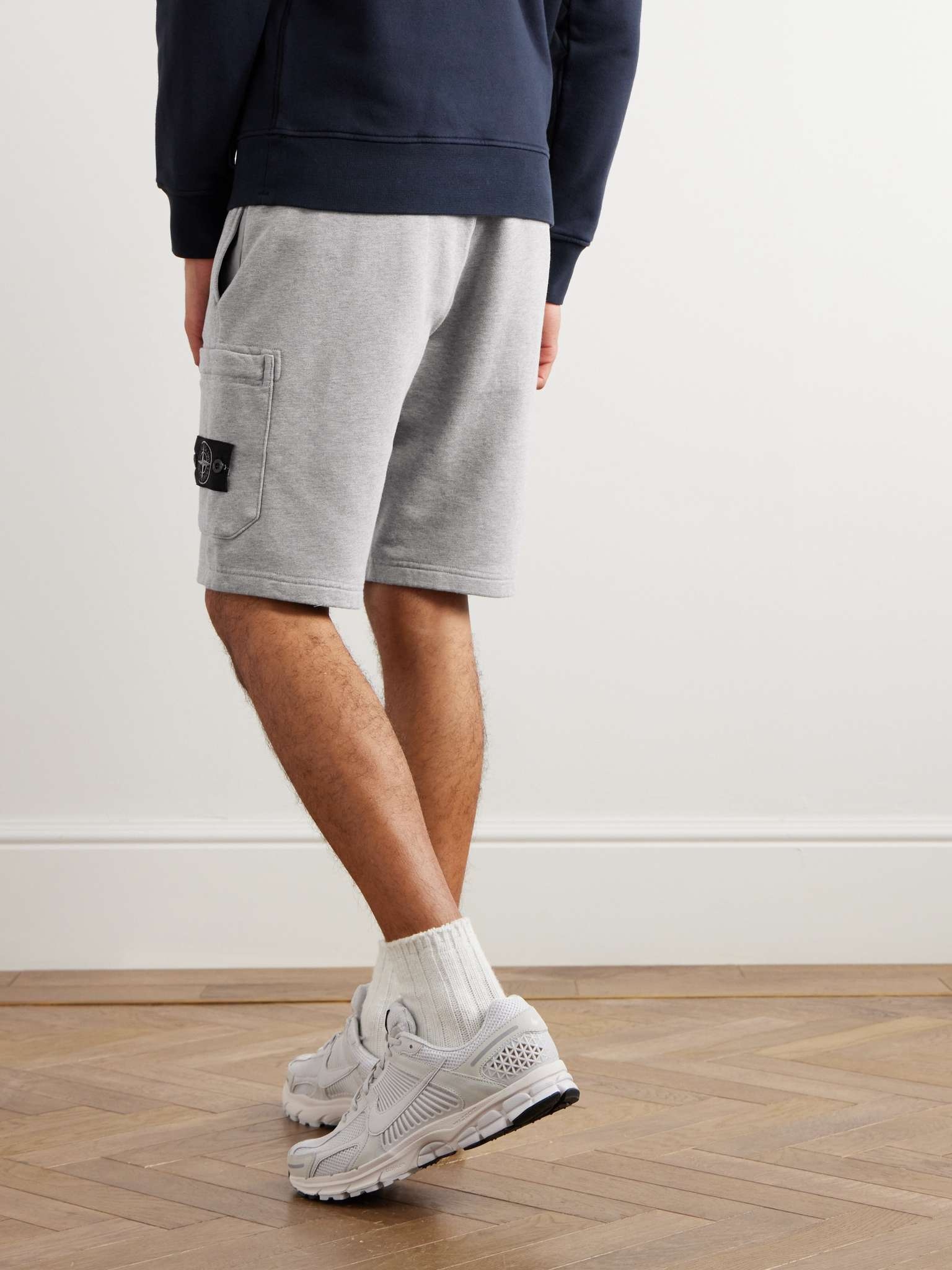 Straight-Leg Logo-Appliquéd Garment-Dyed Cotton-Jersey Shorts - 4