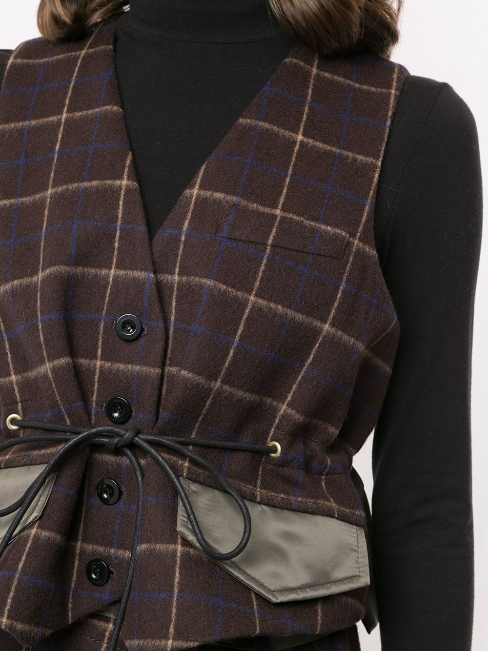 plaid print waistcoat - 5