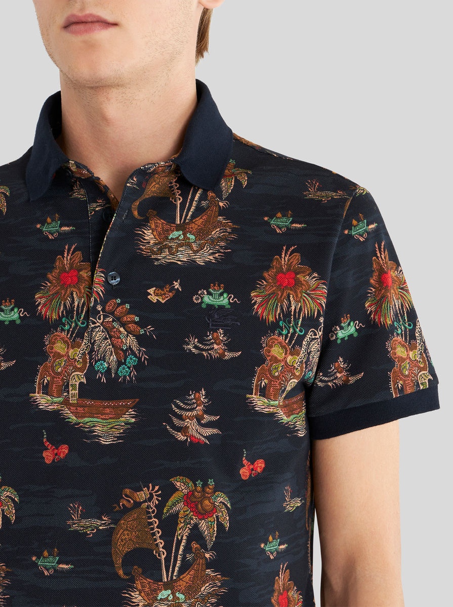 POLO SHIRT WITH FIGURATIVE PATTERN - 3