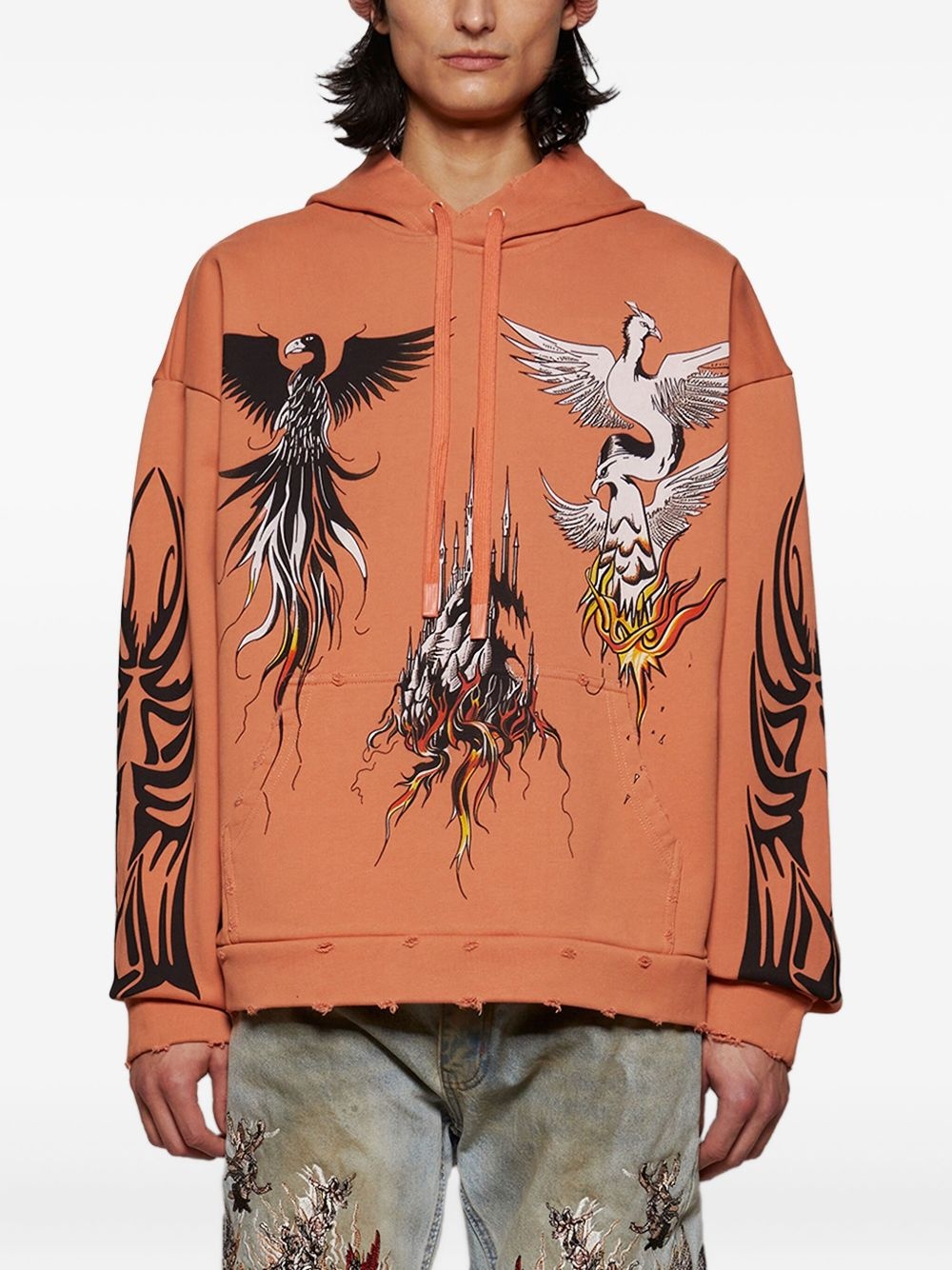 Nefarious bird-print hoodie - 3