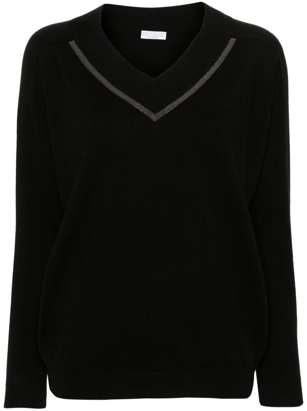 V-neck cashmere sweater - 1