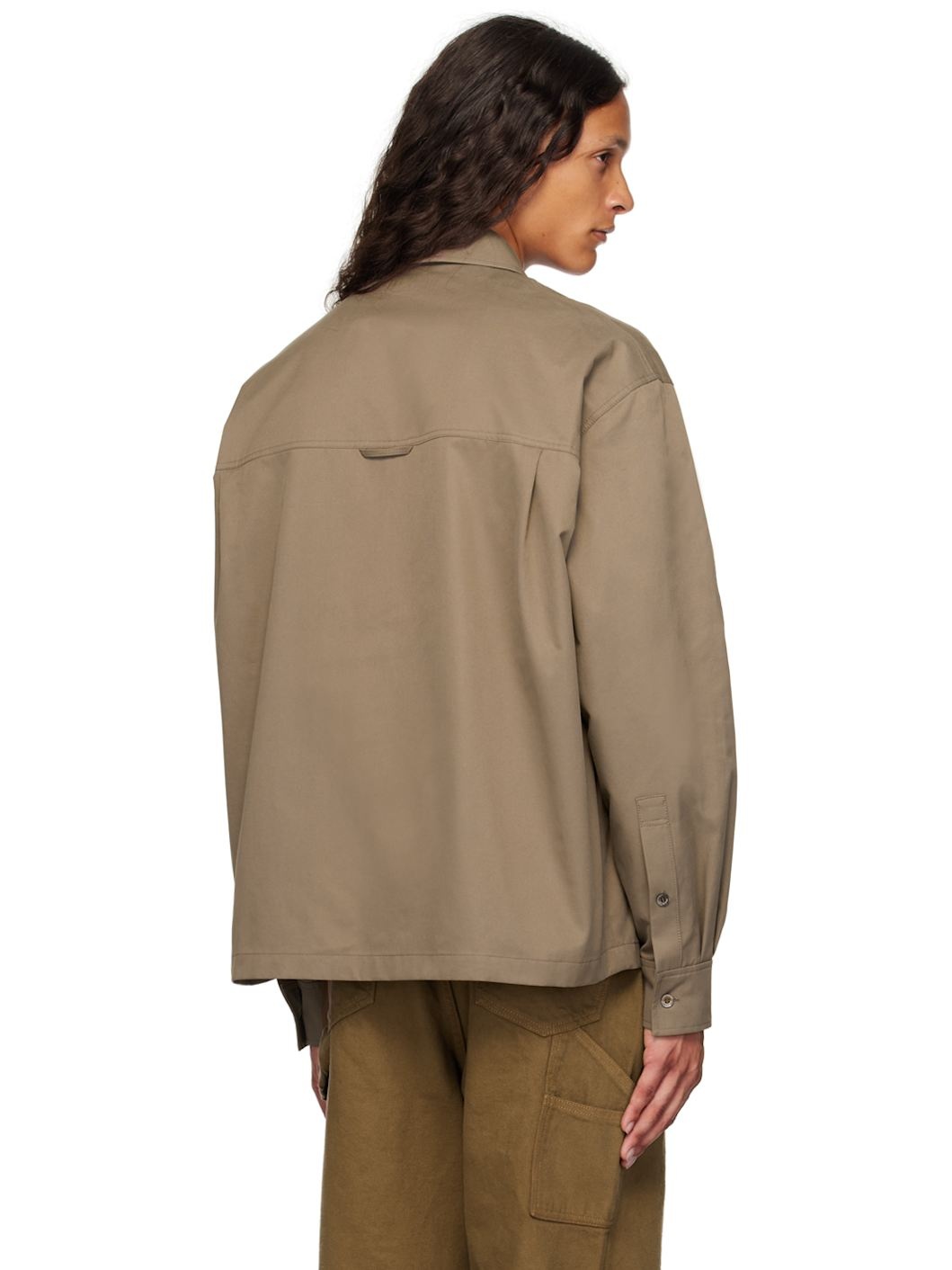 Brown Zip & Button Shirt - 3