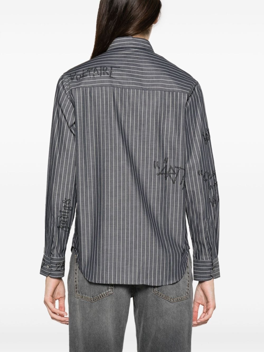 Taskiz rhinestone-embellished striped shirt - 4