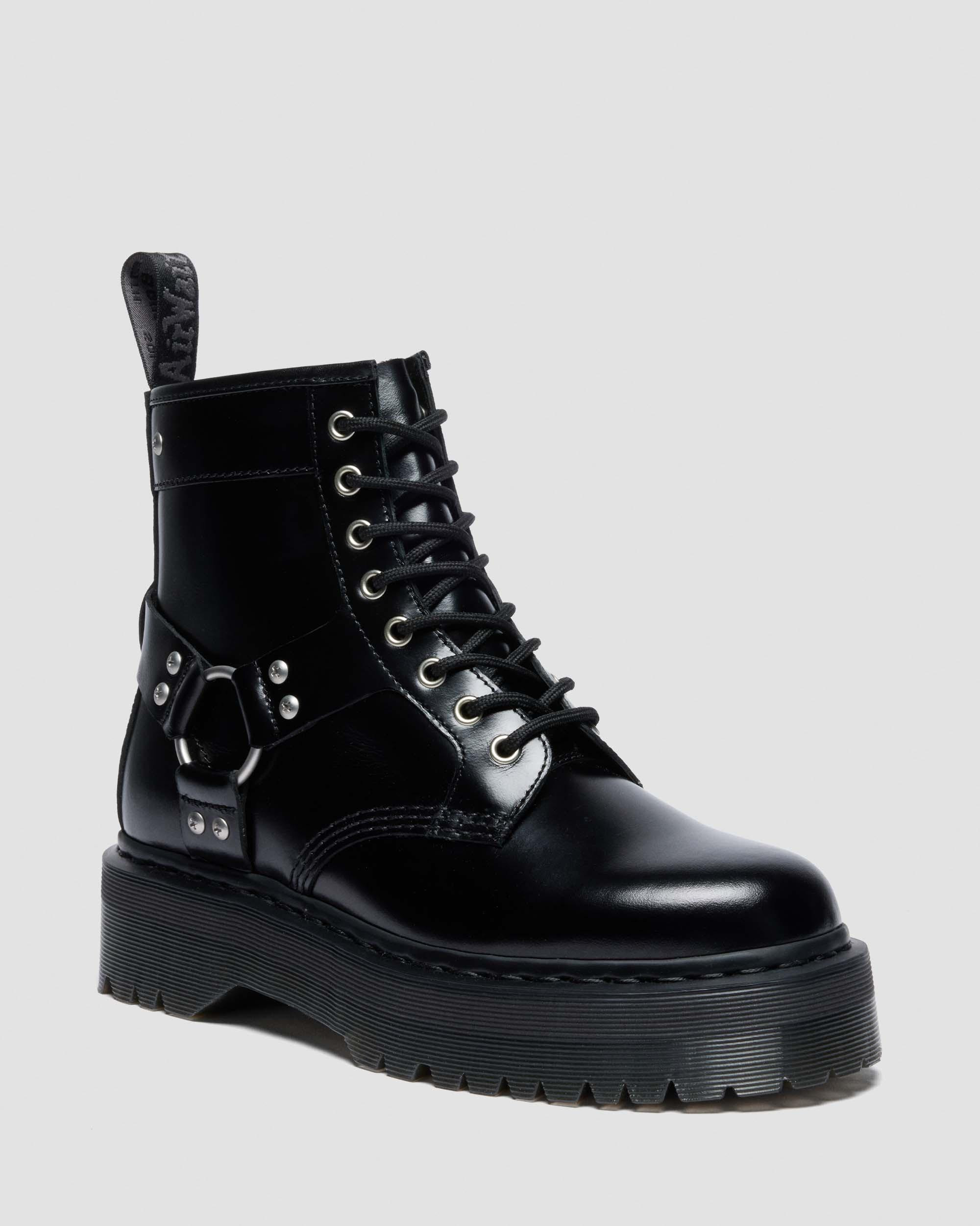 JADON HI HARNESS LEATHER PLATFORM BOOTS - 5