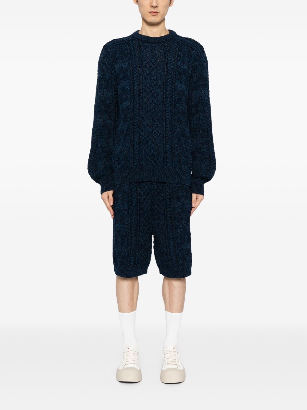 cable-knit cotton jumper - 2