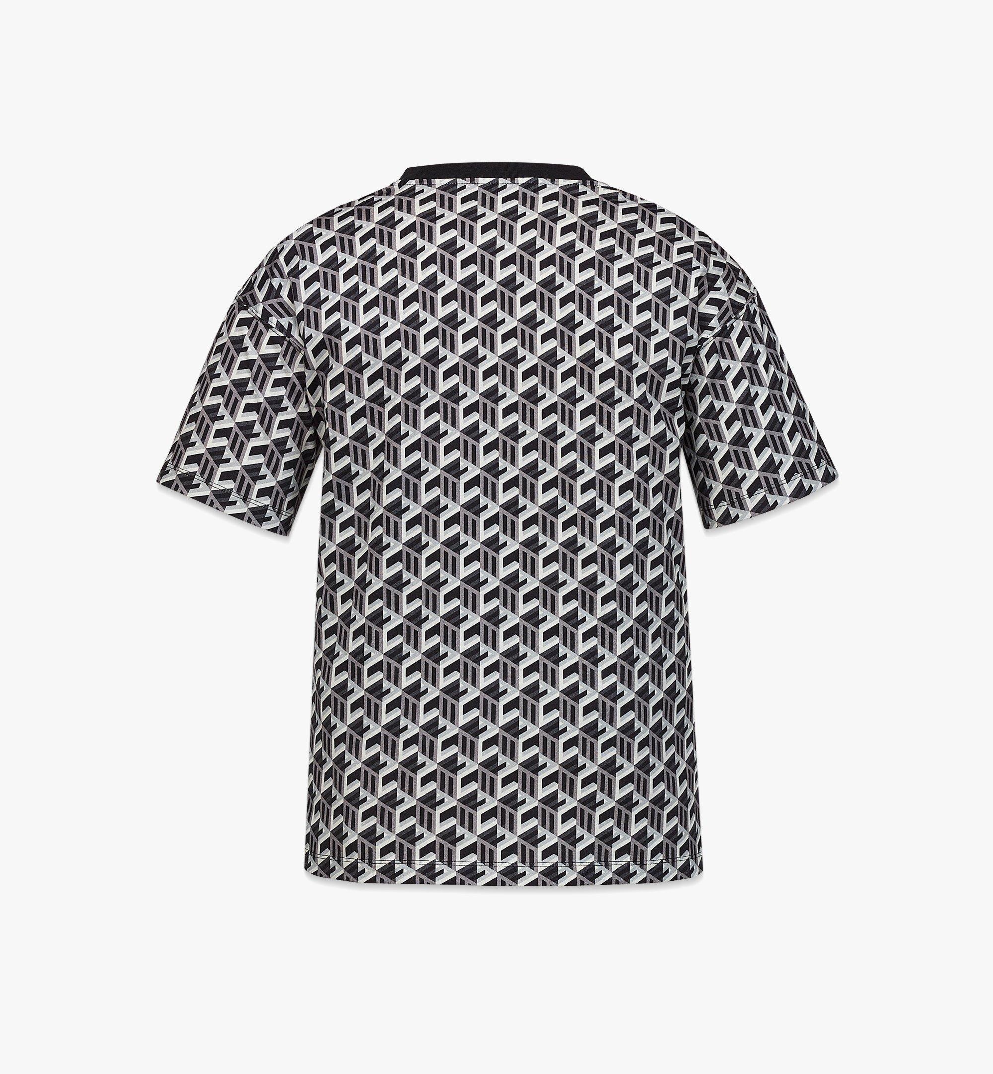 Women’s Cubic Monogram Print T-Shirt in Organic Cotton - 3