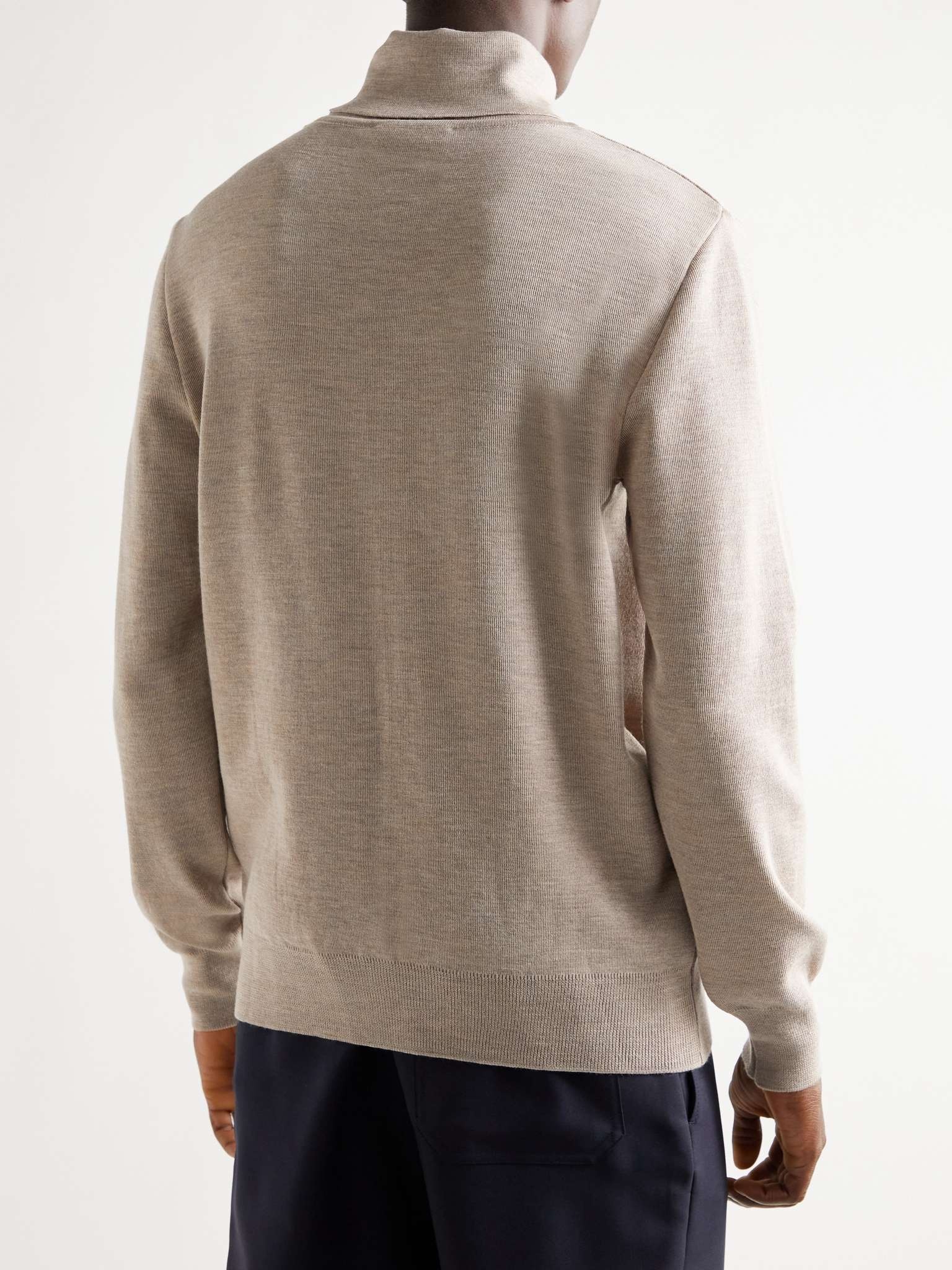 Logo-Appliquéd Merino Wool Rollneck Sweater - 4