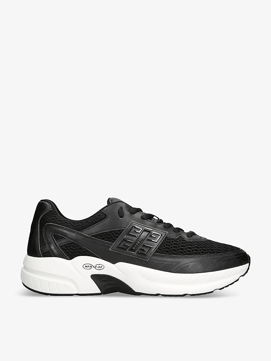 Nfnty-52 faux-leather and mesh low-top trainers - 1