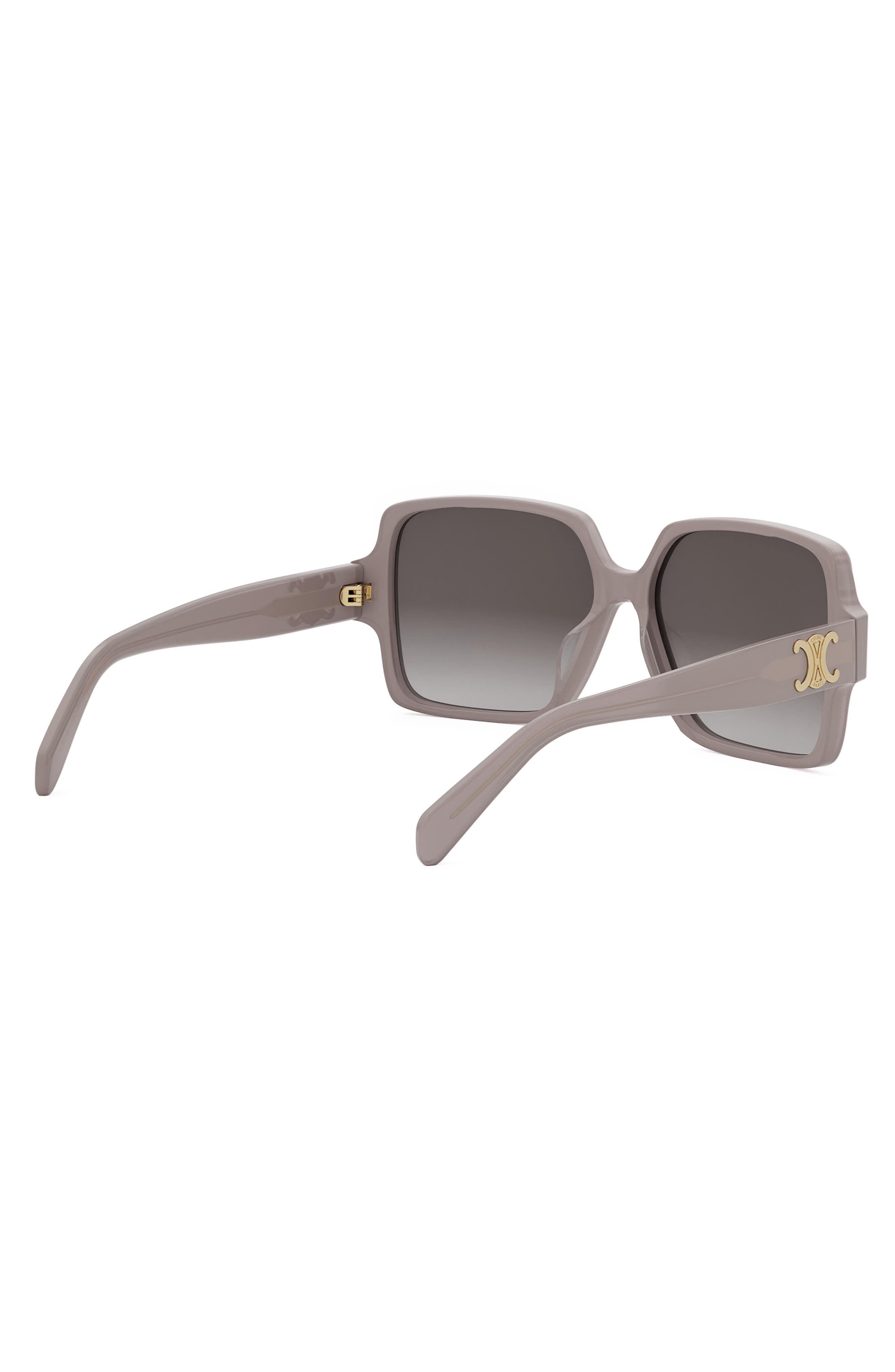 CELINE Triomphe 60mm Square Sunglasses in Shiny Light Brown /Brown at Nordstrom - 4