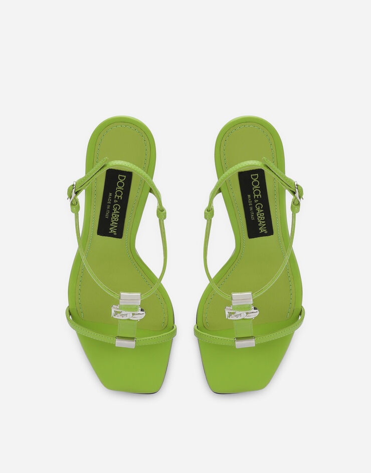 Nappa leather sandals with DG logo - 4