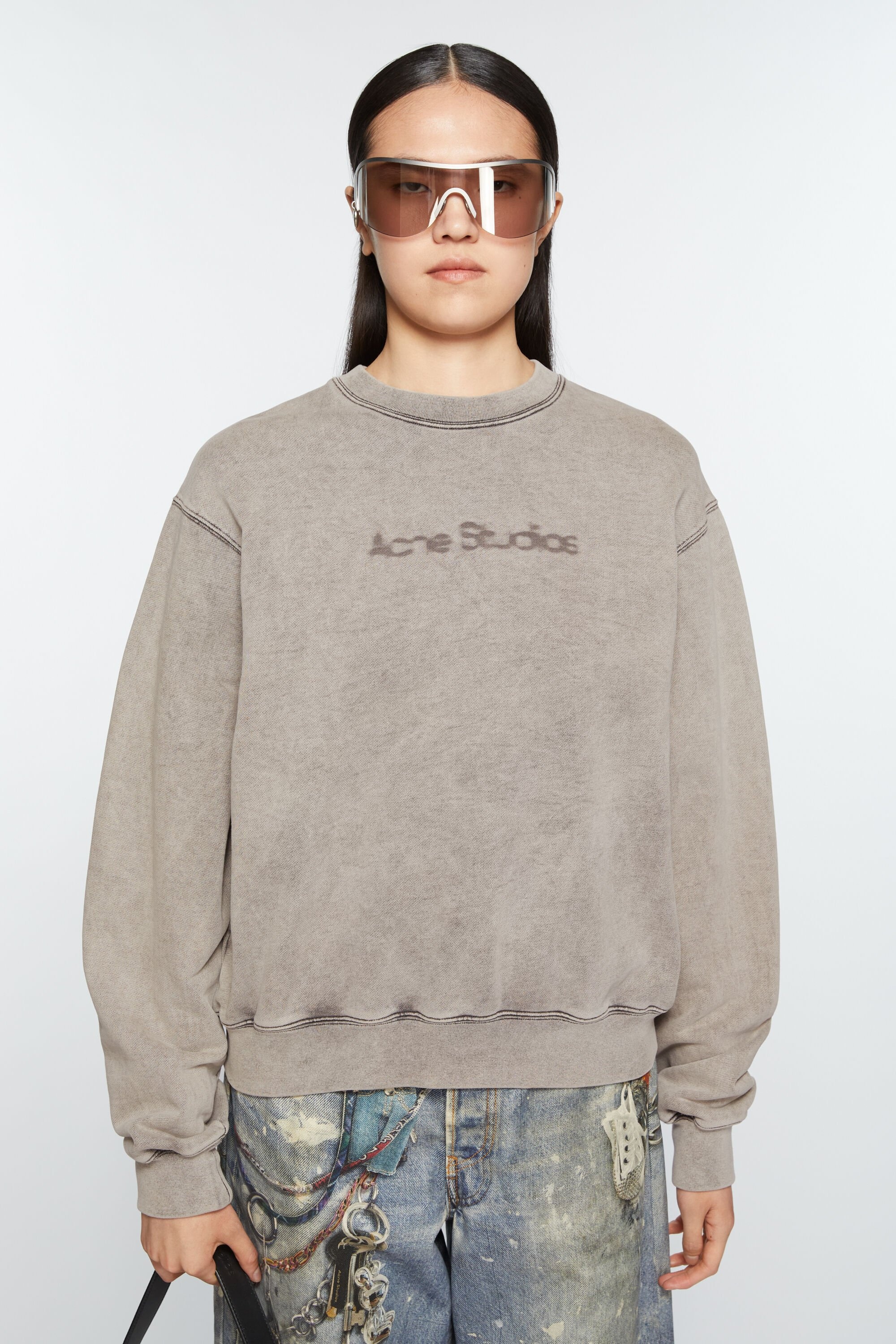 Blurred logo sweater - Faded Grey - 1