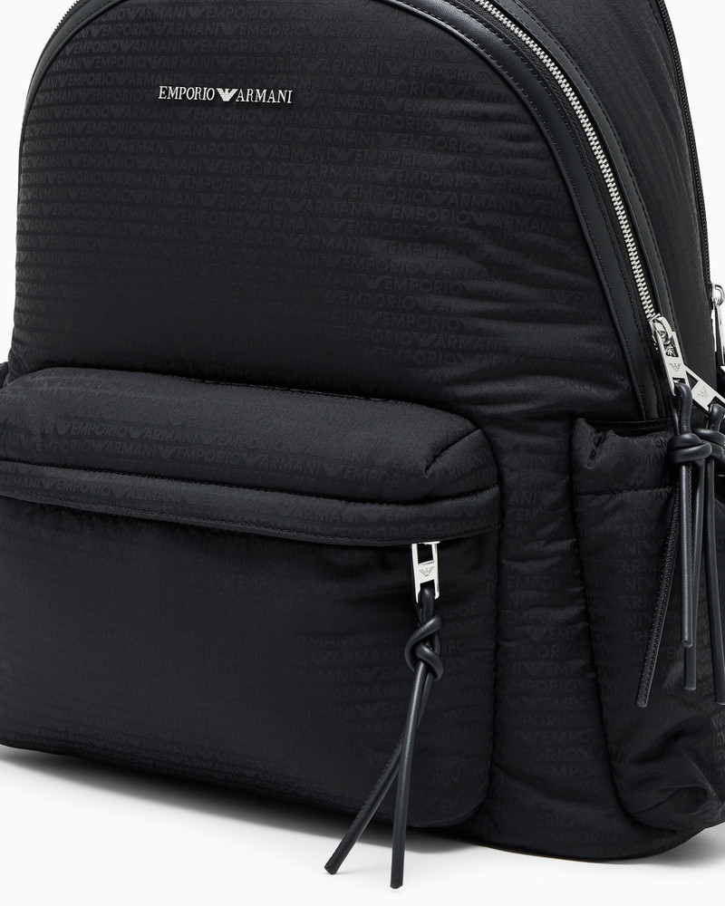 ROUND NYLON BACKPACK WITH MONOGRAM LETTERING 5