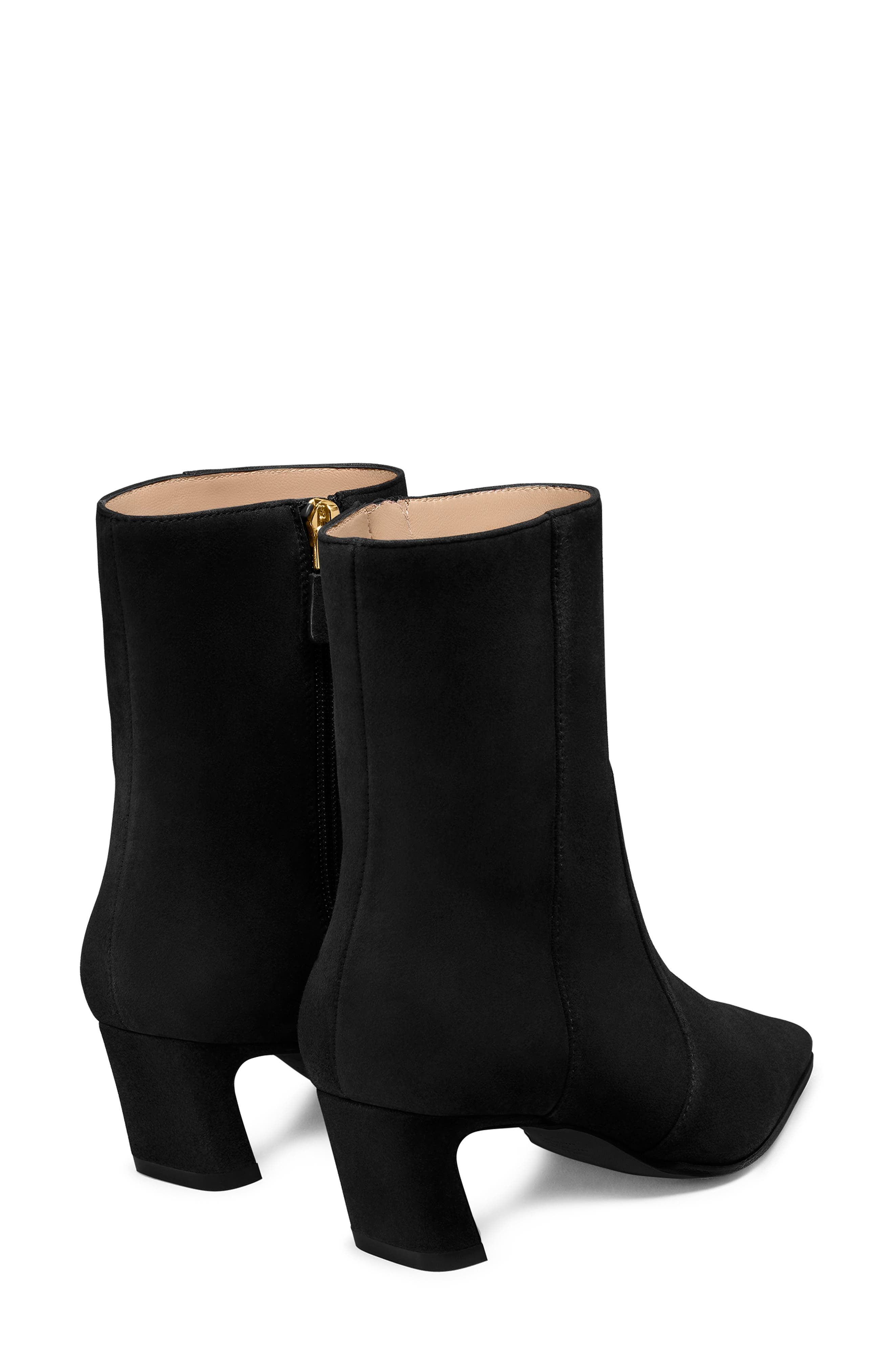 Stuart Weitzman Stassi Zip Bootie 50 in Black Suede at Nordstrom - 3