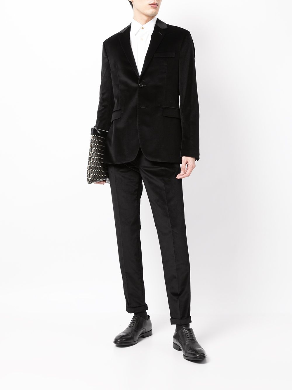 velvet straight-leg suit trousers - 2