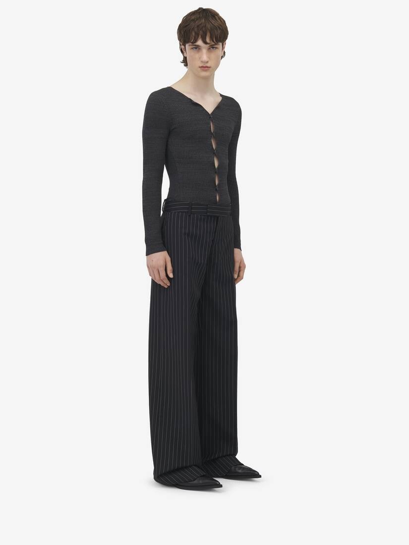 Pinstripe Low Rise Trousers - 3
