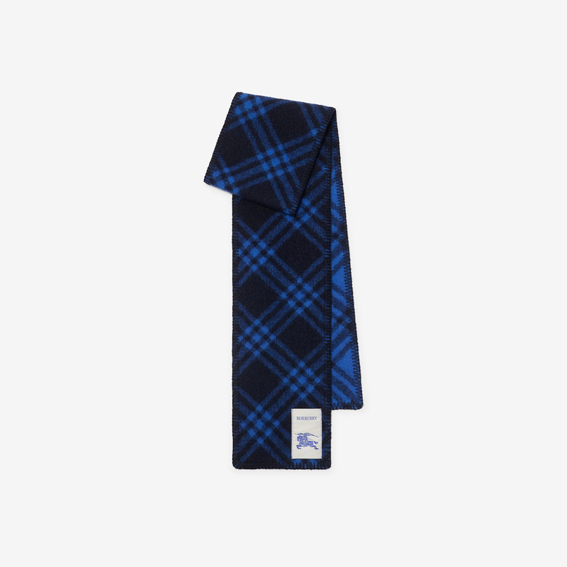 Narrow Check Wool Scarf 1