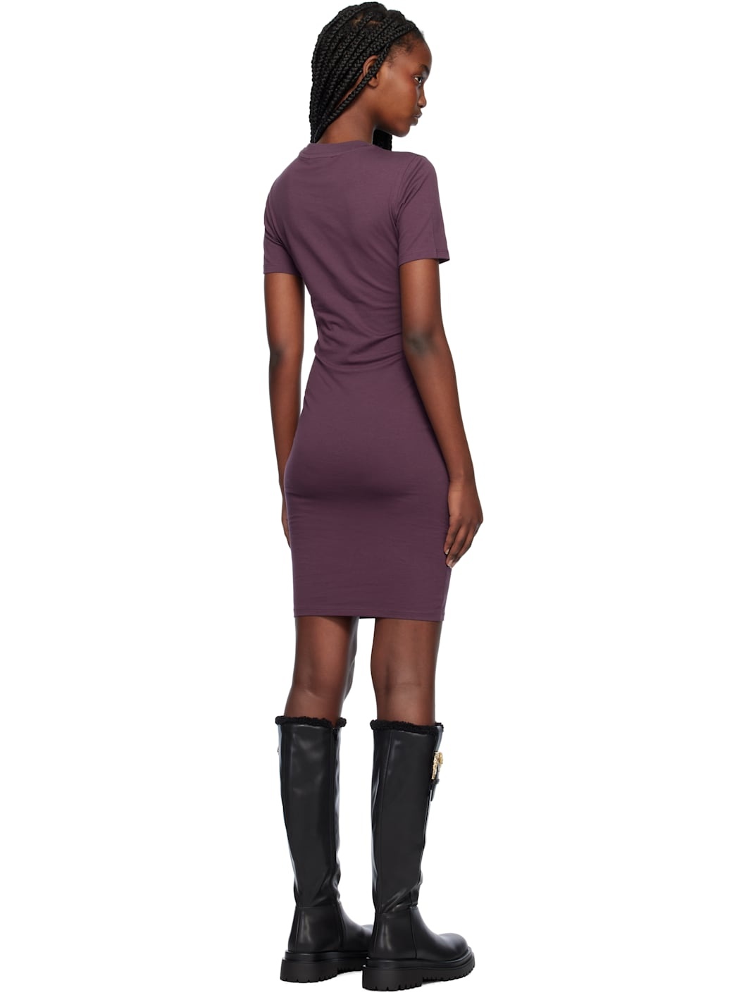 Purple Gothic Logo T-Shirt Minidress - 3