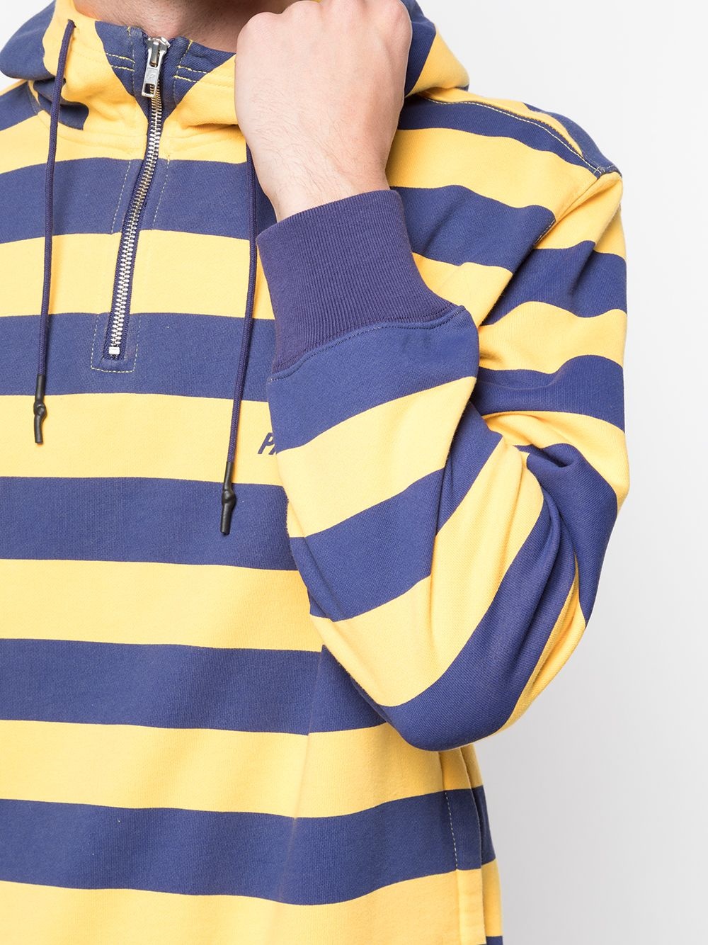 striped logo print hoodie - 5