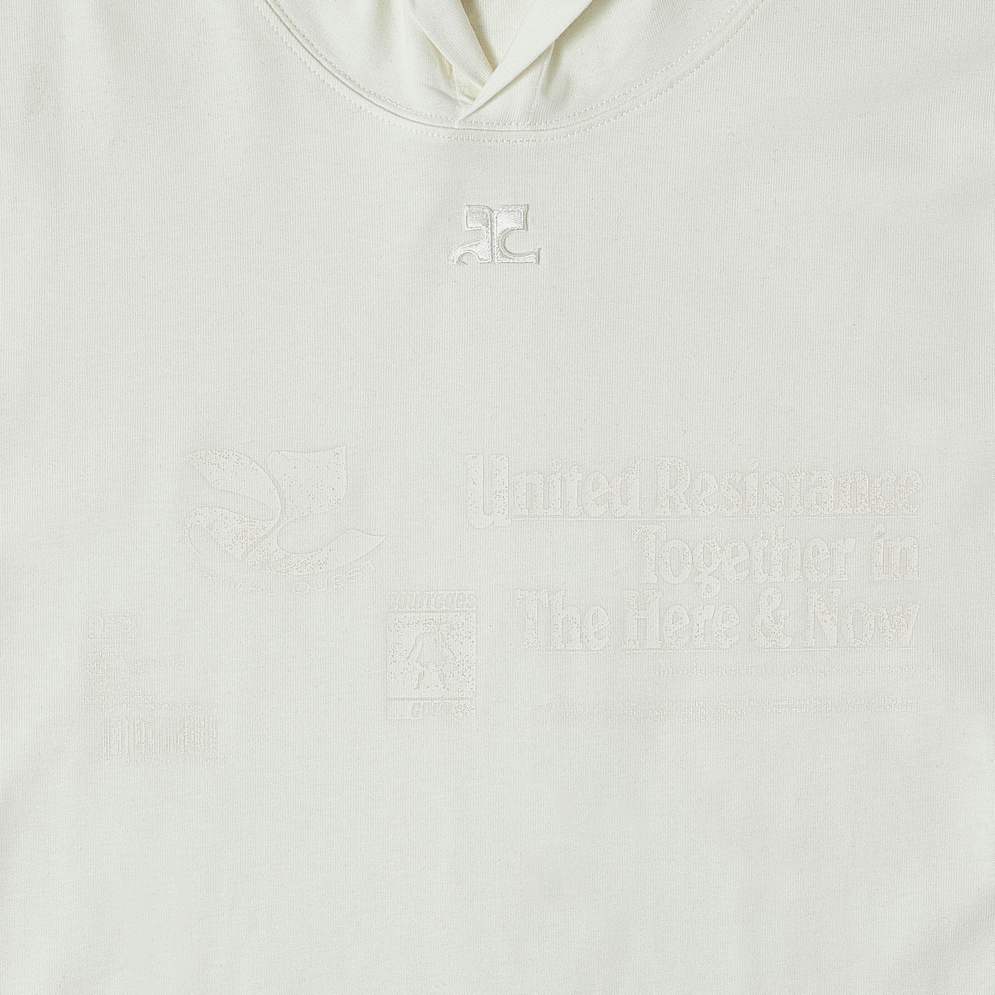 Courrèges Hooded Printed Long-Sleeve T-Shirt 'Heritage White' - 3