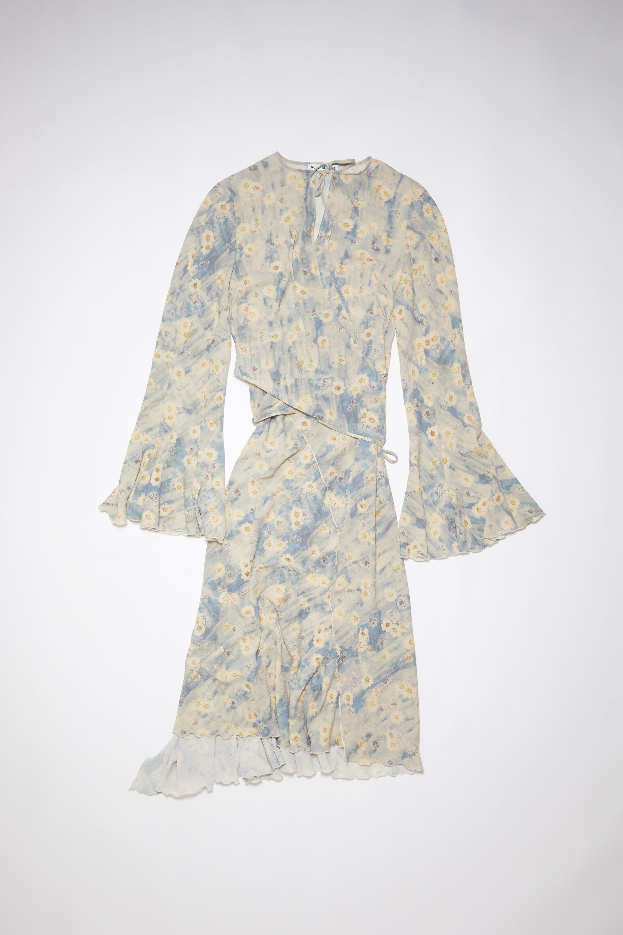 Printed wrap dress - Blue/beige - 6